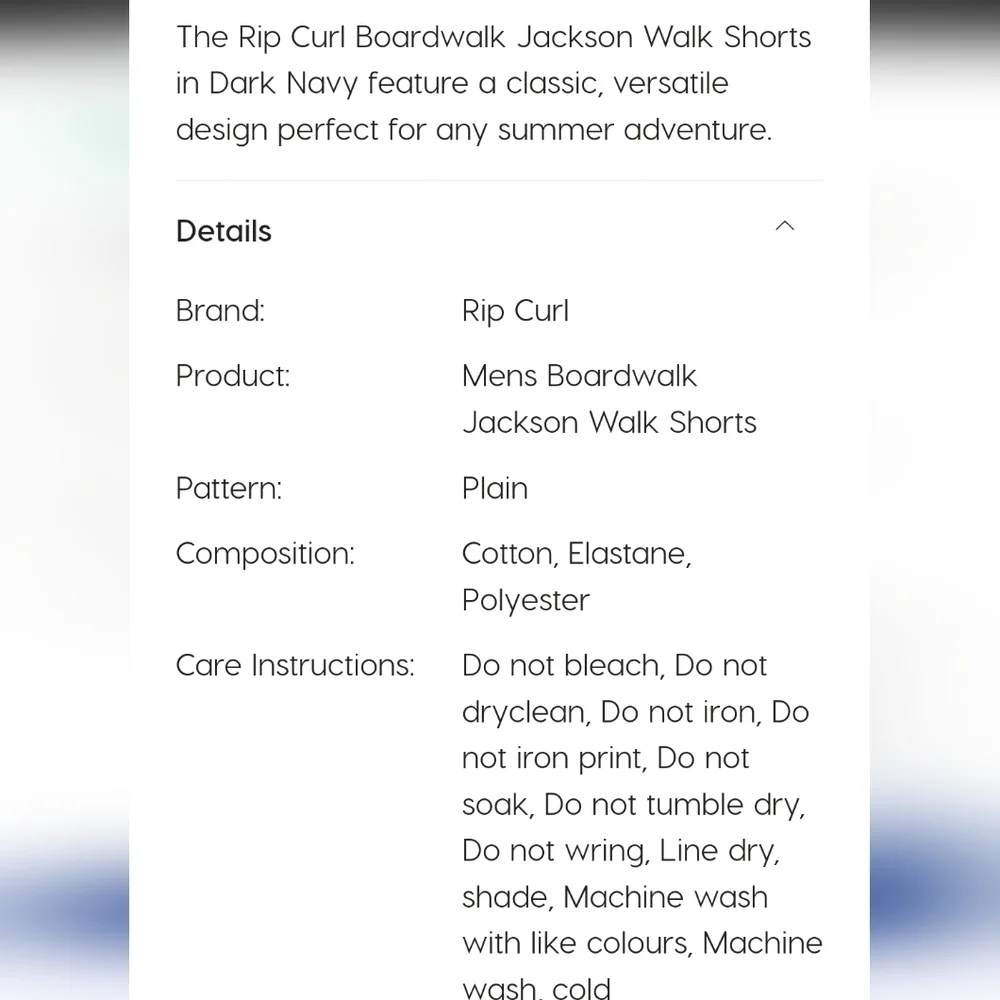 Rip Curl Jackson Boardwalk Walk Shorts Dark Navy